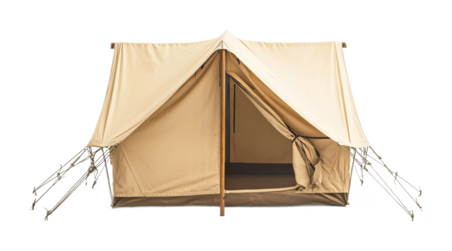 Sturdy Tent Ropes for Camping Stability Isolated on White Background