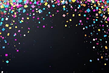 Colorful confetti on a dark background, perfect for celebrations and festive events.