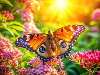 Fototapeta premium Drone Photography: Stunning Butterfly Garden Aerial View - High Resolution Image