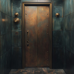 Aged Bronze Restroom Doors for a Vintage, Elegant Interior Design Look