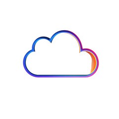 Fototapeta premium Vibrant rainbow cloud icon, digital illustration, perfect for websites, apps, and presentations. Modern and colorful cloud computing symbol.