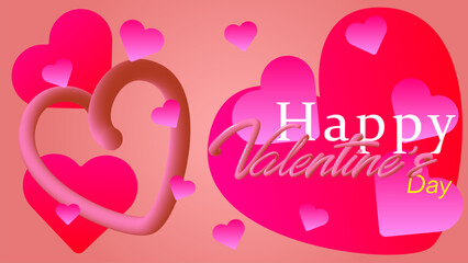 Valentines Day vector background illustration template. Valentines Day background with realistic hearts vector. Happy Valentines day vector sale banner, flyer, invitation, poster, background design