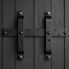 Robust Coal Black Tungsten Arm Brace for Double Doors