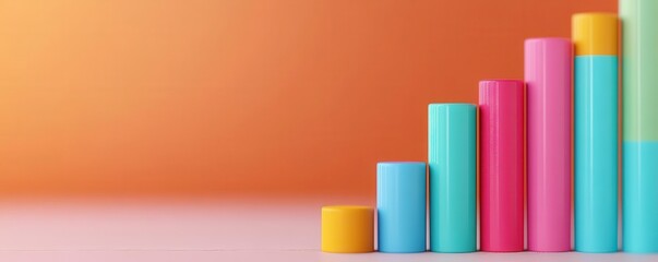 Economic data panel flat design side view projections theme 3D render complementary color scheme