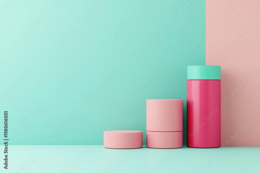 Poster economic modeling board flat design side view analytics and future trends theme 3d render triadic co