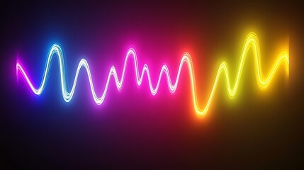 Vibrant Neon Waveforms Abstract Colorful Design