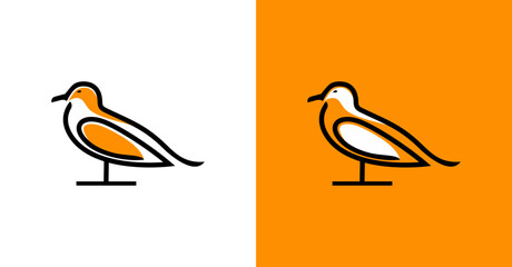 Beautiful Outline Seaguts Bird Animal Logotype Nature Wildlife Bird Outline Logo Design