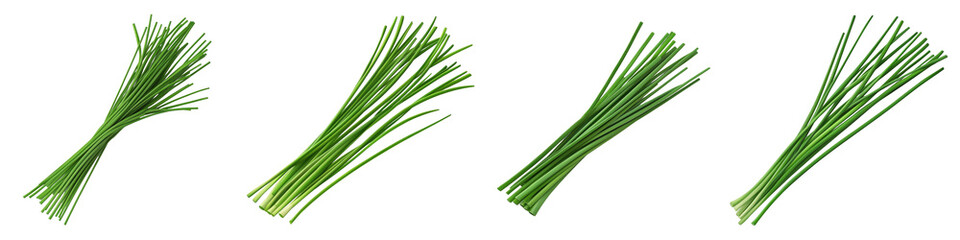 Fototapeta premium Fresh green chives arranged in bundles 