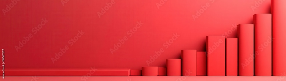 Poster financial forecasting board flat design side view market analysis theme 3d render complementary colo
