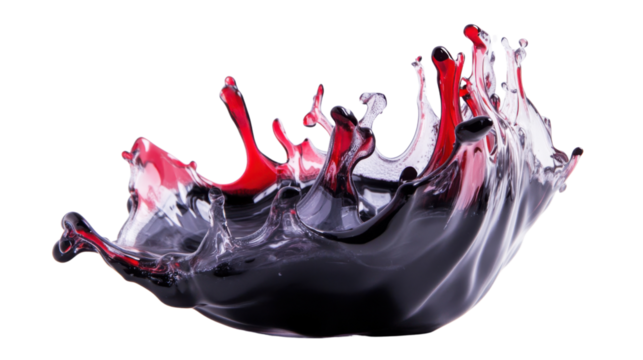 Abstract black fluid glass transparent background