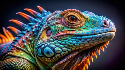 Fototapeta premium Close-up Iguana Detail - Nature's Colors