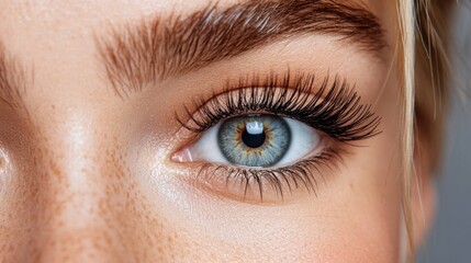Fototapeta premium Stunning close-up of captivating beauty with mesmerizing blue eyes