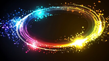 Obraz premium Vibrant Rainbow Swirl with Glowing Light Effects