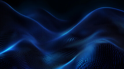Dark Blue Background with Glowing Particles and Futuristic Abstract Design for Digital and Artistic Use






