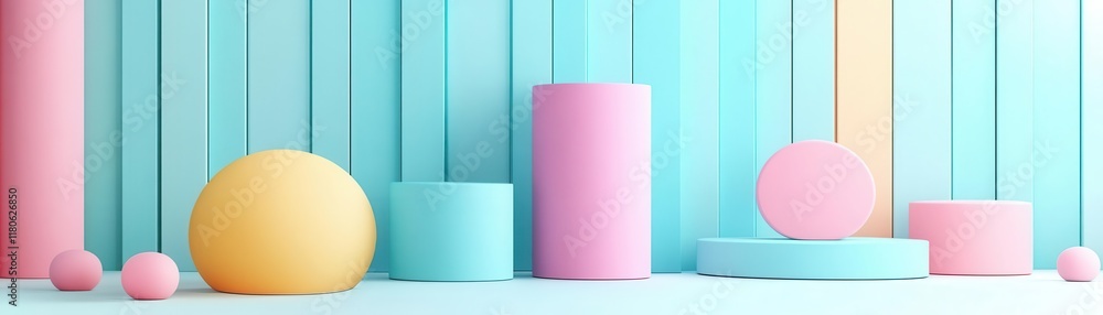 Poster performance growth overview flat design front view portfolio analysis theme 3d render colored pastel