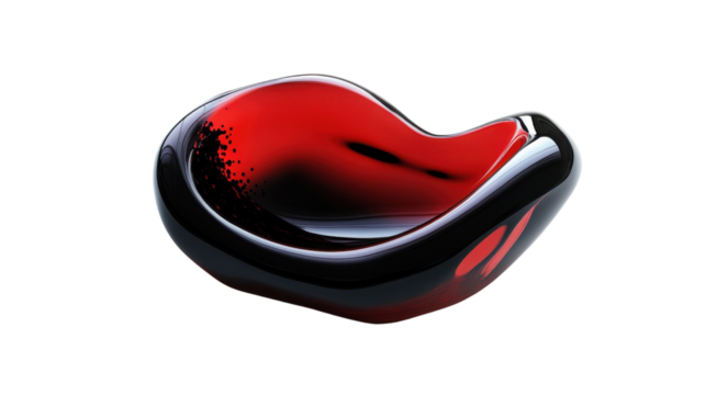 Abstract black fluid glass transparent background