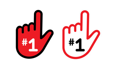 finger sign number one logo template illustration