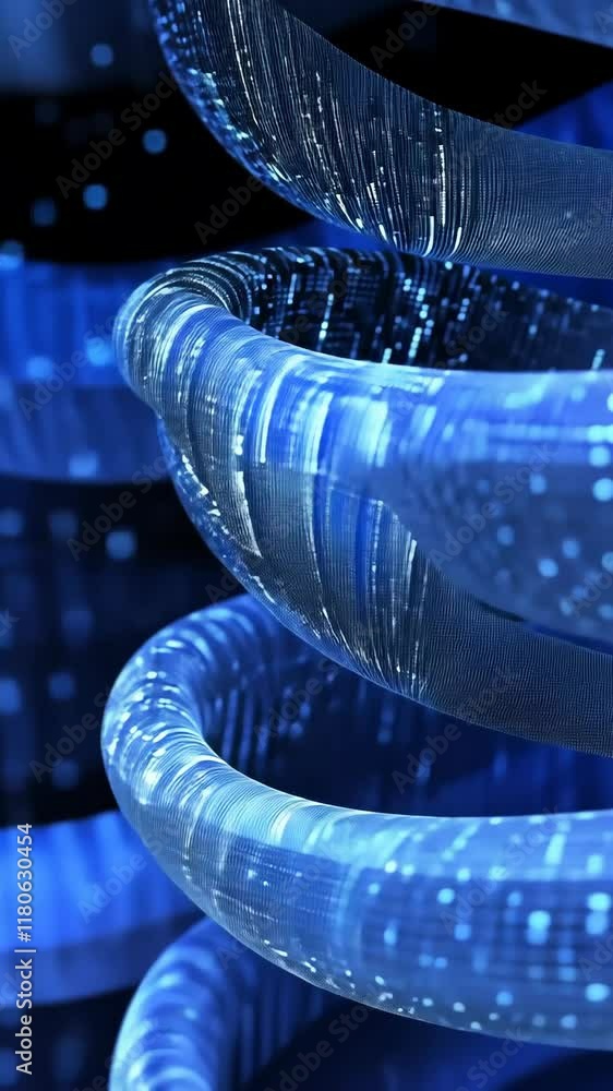 Aufkleber digital blue patterns spiral around in a mesmerizing design showcasing technology and innovation