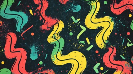 Abstract Colorful Wave Pattern Design Background