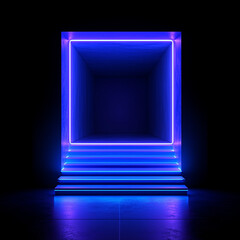Obraz premium Ultramarine Shiny Mezzanine Icon with Minimalist Design