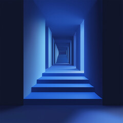 Obraz premium Sleek Ultramarine Open Mezzanine Icon with a Shiny Minimalist Touch