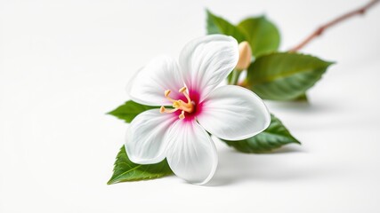 Obraz premium Isolated Jasmine Flower, White Background, High-Resolution, Bright Colors, Detailed AI Photo