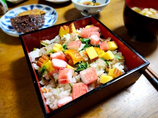 ちらし寿司の夕食