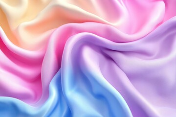 Fototapeta premium Pastel-colored silk fabric, gently draped. Perfect for fashion, beauty, or dreamy backgrounds.