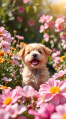 Cheerful wonderful beautiful dog lively