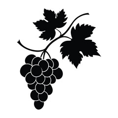 bunch of grapes black vector icon 