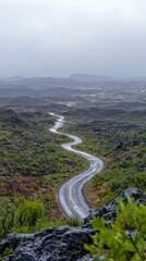 Fototapeta premium Scenic Winding Road Mountain Landscape Travel Nature Journey