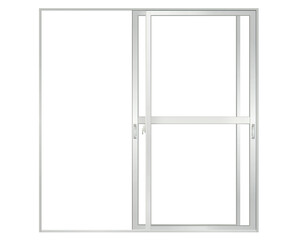 シルバーの引き違い窓　Ｃ　開ける