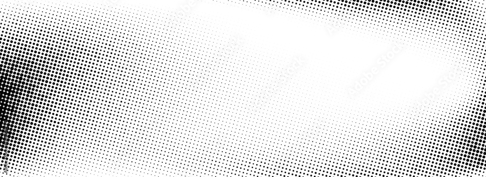 Poster aged halftone gradient background. faded dotted grit noise texture. black and white rasterized sand 