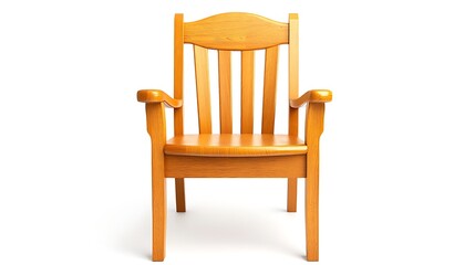 A wooden chair with a back and arms