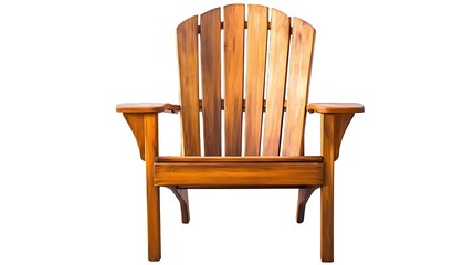 A wooden chair with a brown frame and a brown seat