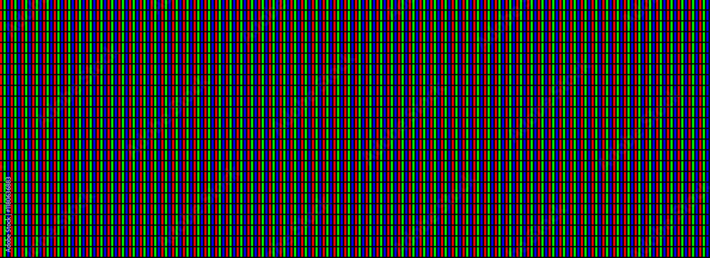 Poster Seamless RGB pixel pattern. Repeating crt screen background. LCD display dots wallpaper. Red Green Blue pixels monitor texture. Repeated LED backdrop. Vector