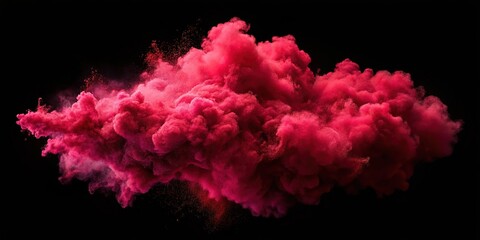 Maroon Dust Cloud 3D Black Background - Dramatic Visuals