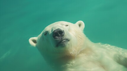 Serene Polar Bear Swimming Underwater