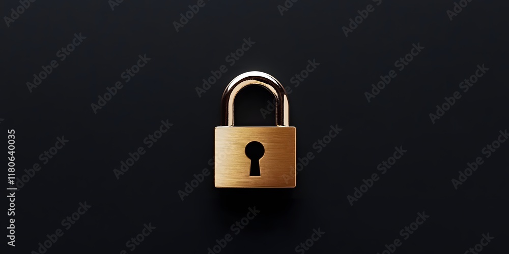 Poster cybersecurity digital padlock concept representing data privacy information protection and access co
