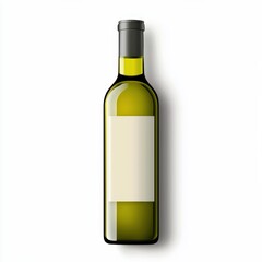 Elegant White Wine Bottle Mockup with Blank Label for Branding and Design
