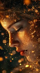 Golden Goddess: A Radiant Portrait of Beauty and Light