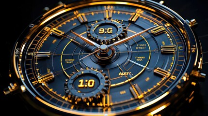 Fototapeta premium Luxury Chronograph Wristwatch: Exquisite Design and Precision Timekeeping