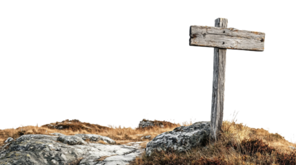 Trail Marker for Outdoor Navigation Isolated on White Background