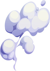 Cartoon white smoke cloud or traffic fume. Isolated vector comic book boom or explosion effect. Evaporation cloud puff or hot drink steam. Fire blast, vapor, smog flow or fragrance trail