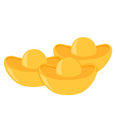 Chinese Golden Ingot with Shiny Twinkle illustration