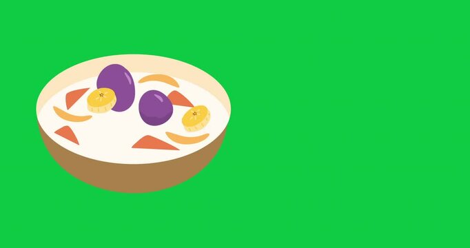 Ginataang Bilo Bilo or Ginataang Halo Halo is a Popular Filipino Dessert food animation