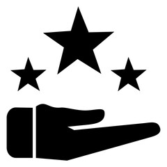  Icon rating in black color and glyph style