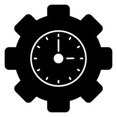  Icon time keeping in black color and glyph style