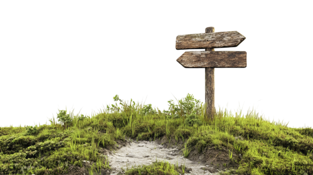 Bright Trail Marker Stake for Navigation Isolated on White Background