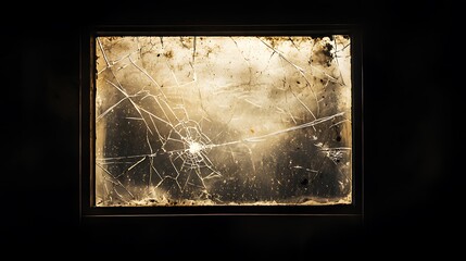 A window with a spider web on it